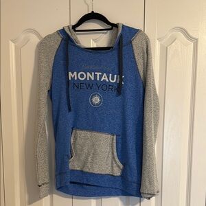 Blue and Gray Montauk New York Hoodie